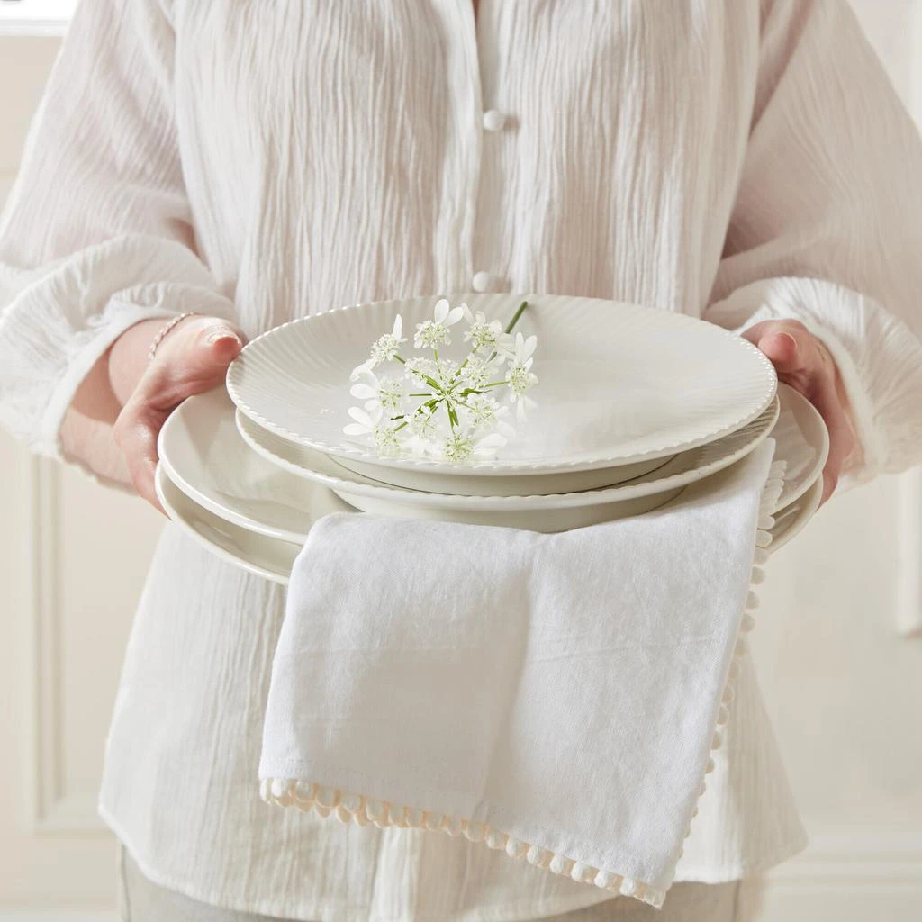 DENBY Denby porcelain arc white set of 4 medium plates 3
