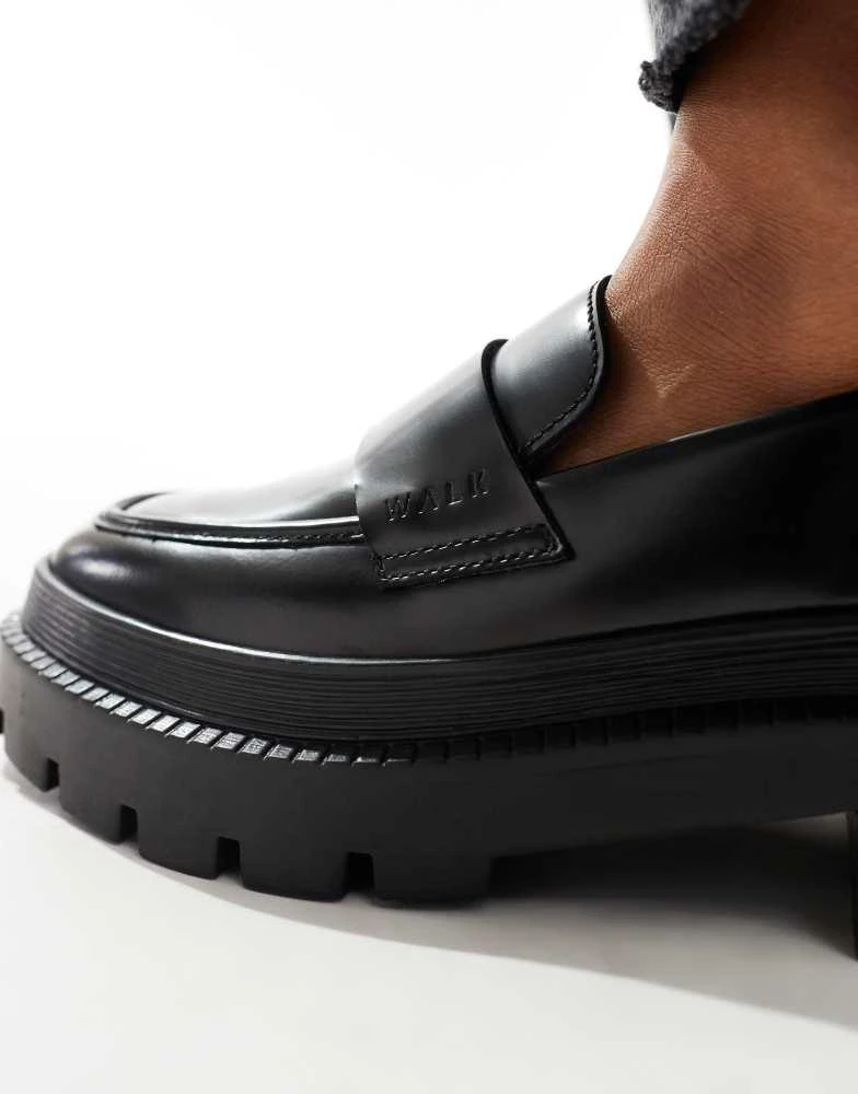 WALK LONDON Walk London Kate saddle loafer in black smooth leather 4