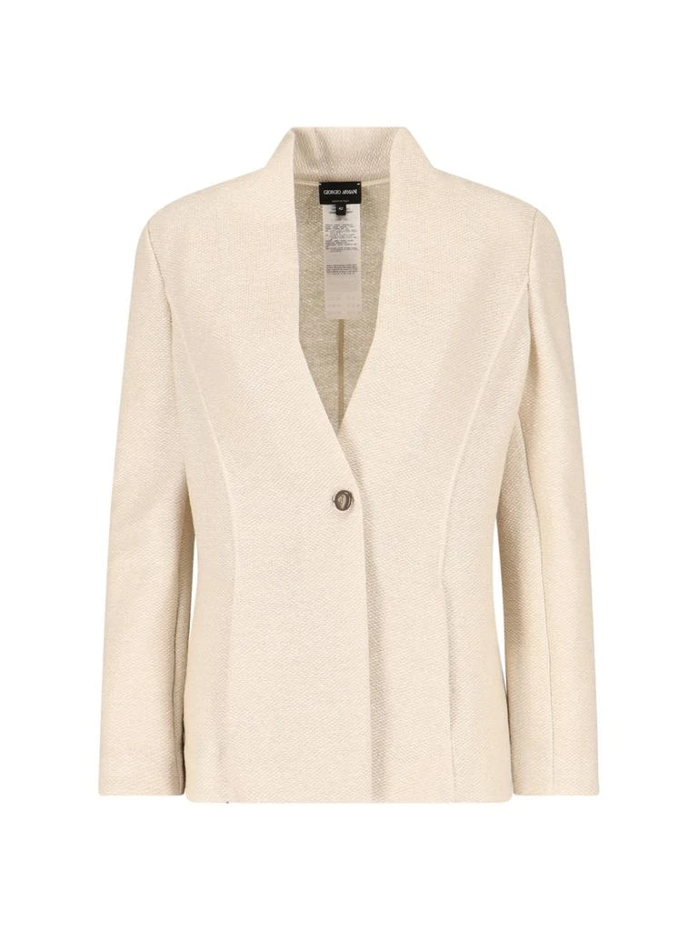 Giorgio Armani Single-Breasted Blazer – Cream