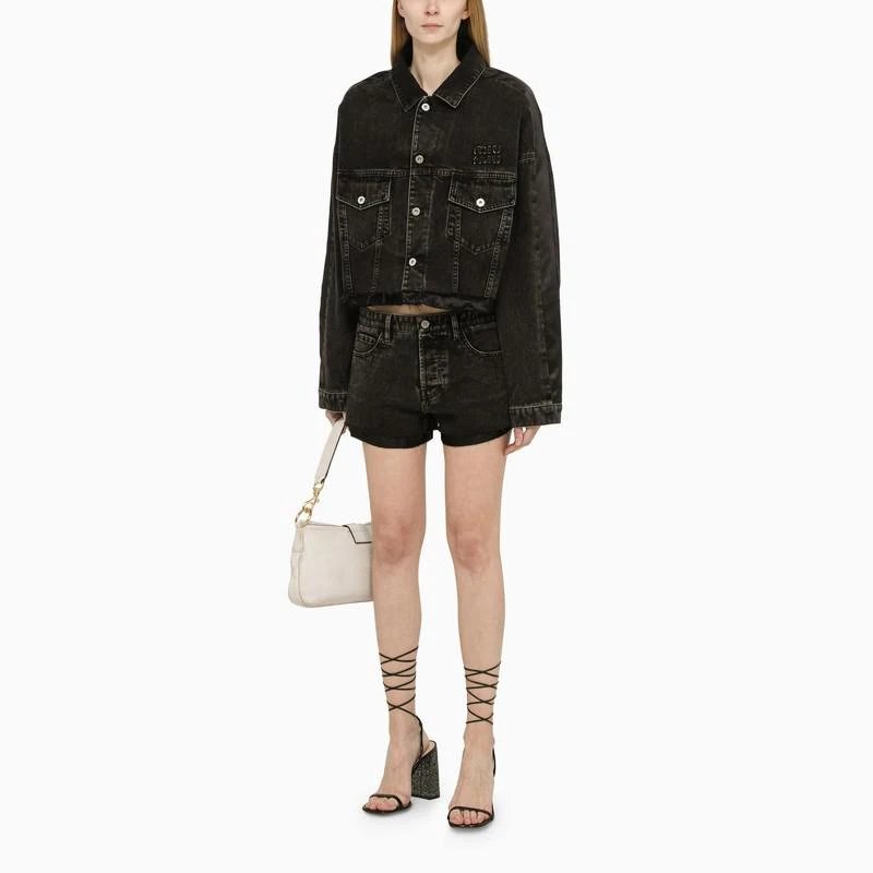 Miu Miu Black denim shorts 2