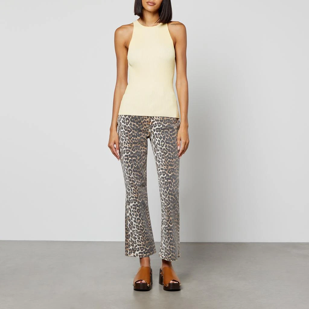 Ganni Leopard-Print Cotton-Blend Denim Jeans 3