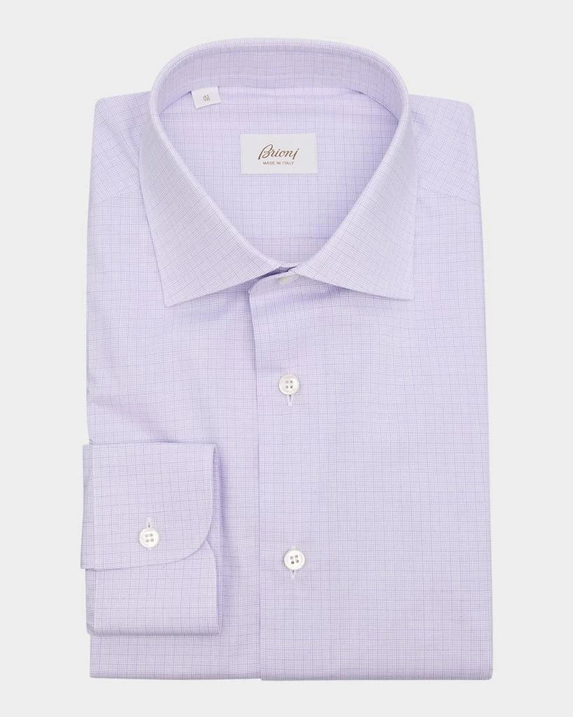 Brioni Men's Cotton Tonal Graph Check Dress Shirt 1