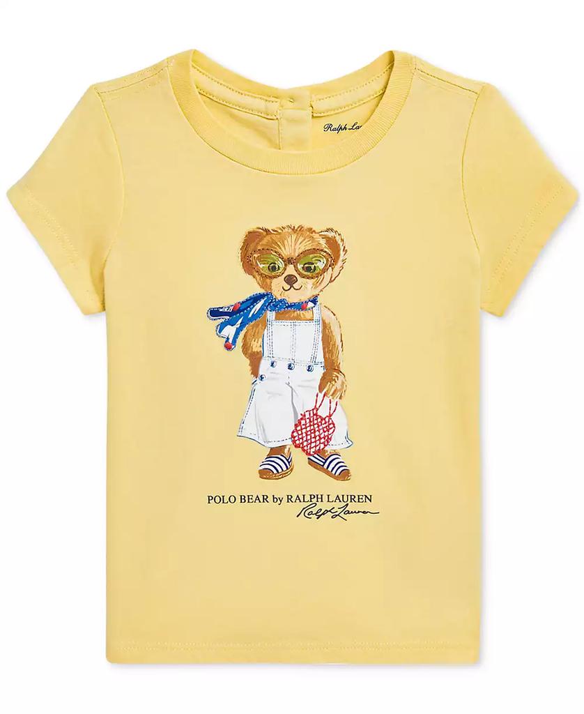 Ralph Lauren Baby Girls Jersey Polo Bear Tee