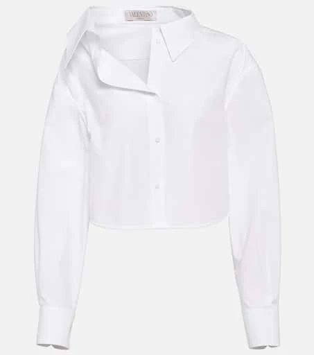 Valentino Asymmetric cropped cotton shirt 1