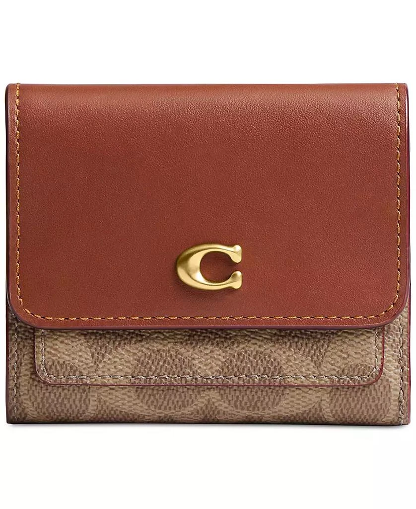 Coach Mila Small Flap Wallet in Signature Canvas 1