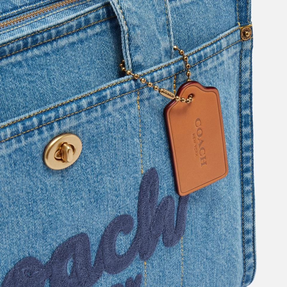 Coach Coach Denim Cargo Logo-Embroidered Denim Tote Bag 5