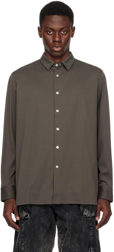 Omar Afridi Gray Button Shirt