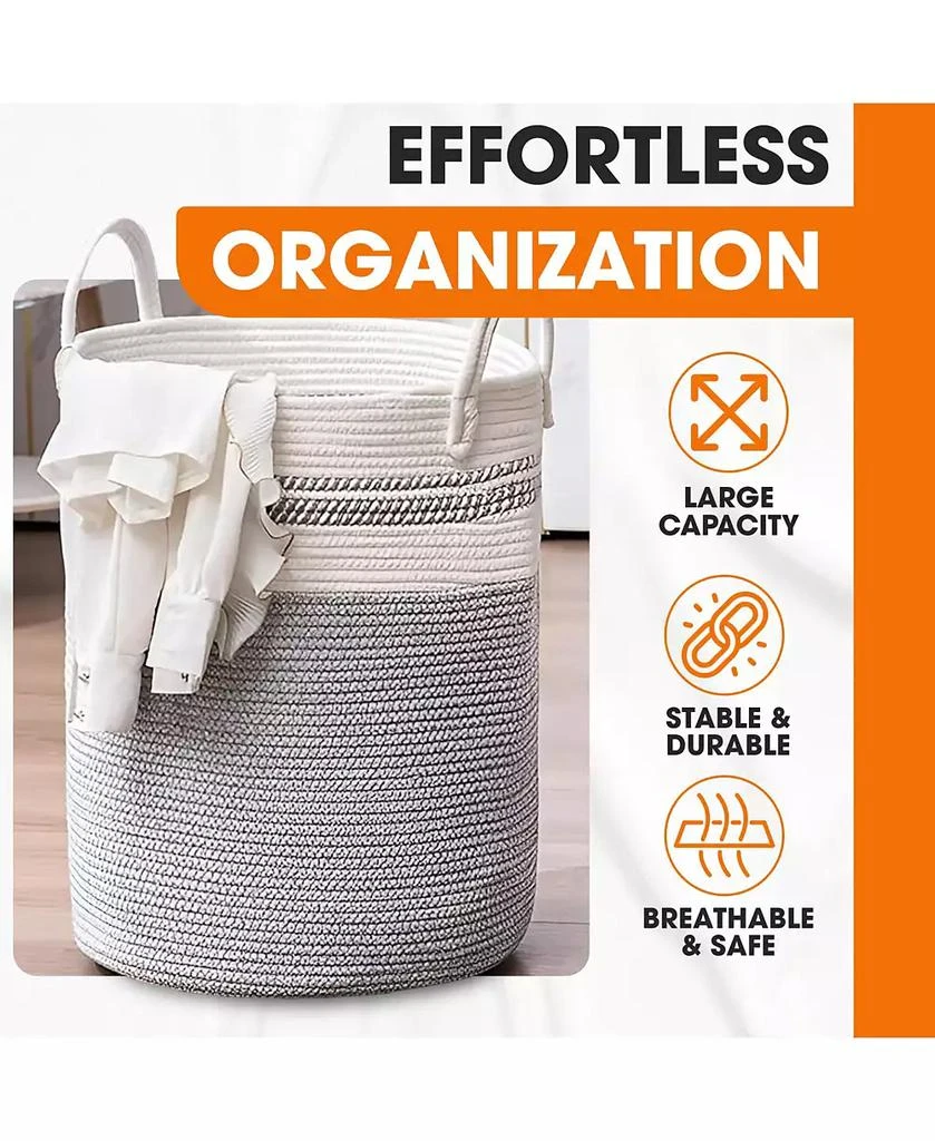 Cheer Collection Large Laundry Hamper, 15" x 19.7" 2