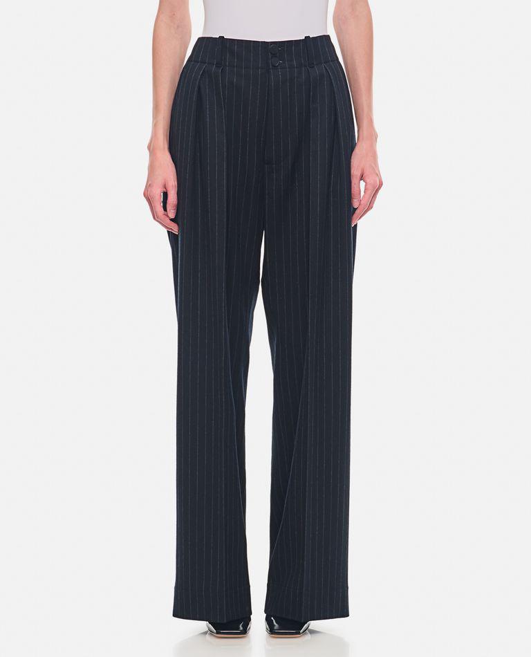 Plan C Wide Leg Pinstripe Pants