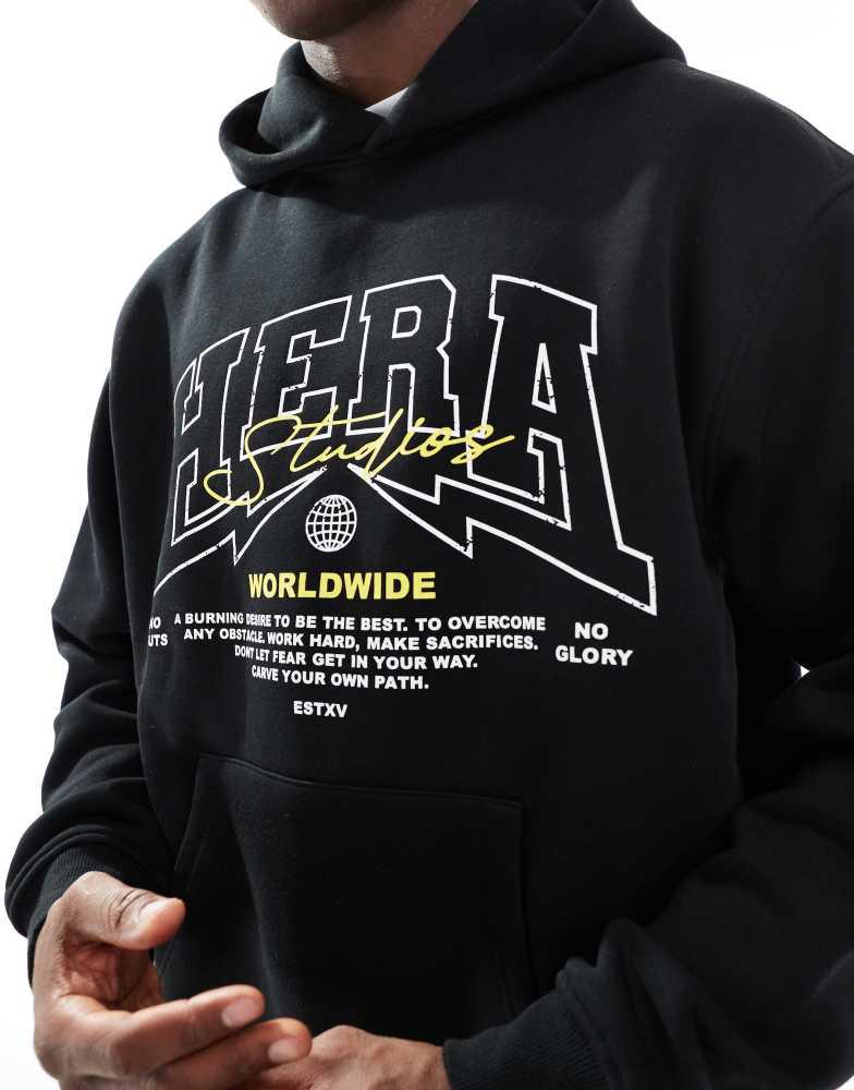 HERA Hera Mens worldwide hoodie in black