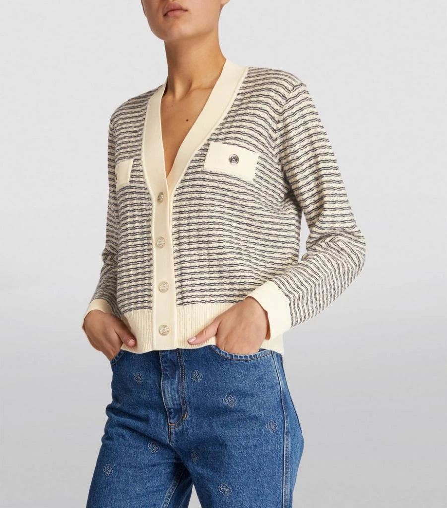 Sandro Wool-Rich Striped Cardigan 3