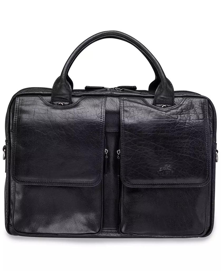 Mancini Leather Goods Arizona Collection Double Compartment 15.6" Laptop / Tablet Briefcase