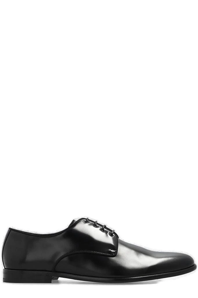 Dolce & Gabbana Silver Polyurethane Derby Formal Dress Shoes
