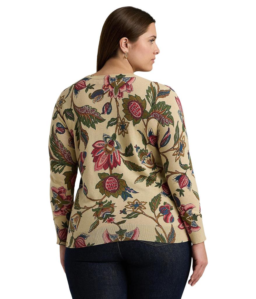 LAUREN Ralph Lauren Plus-Size Floral Cotton-Blend Sweater