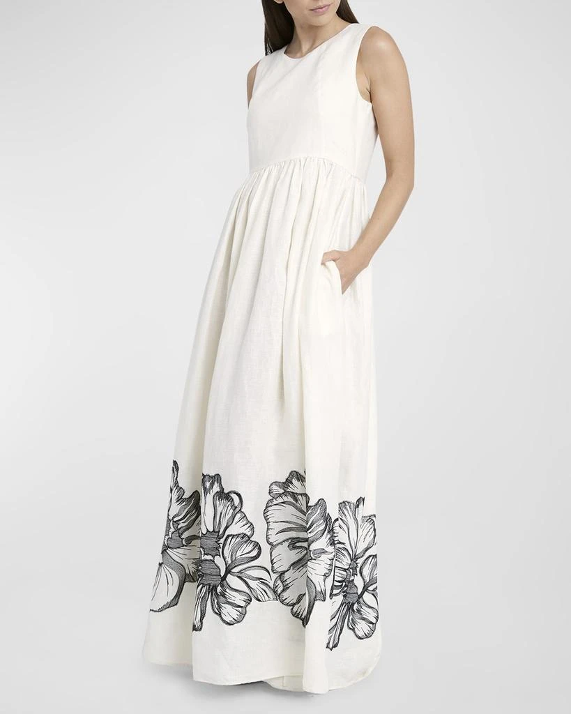 Kiton Sleeveless Floral Embroidered Maxi Dress 7