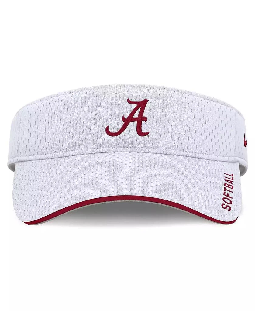 NIKE Men's and Women's White Alabama Crimson Tide 2025 Dugout Softball Ace Performance Adjustable Visor Hat 4