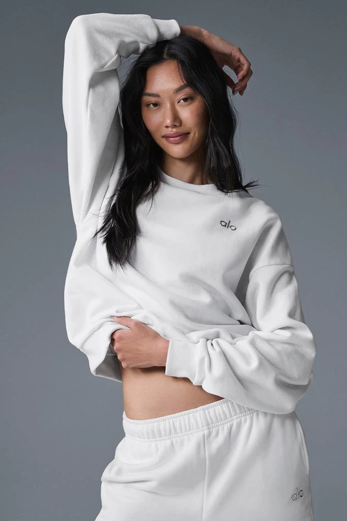 Alo Accolade Crew Neck Pullover - White 1