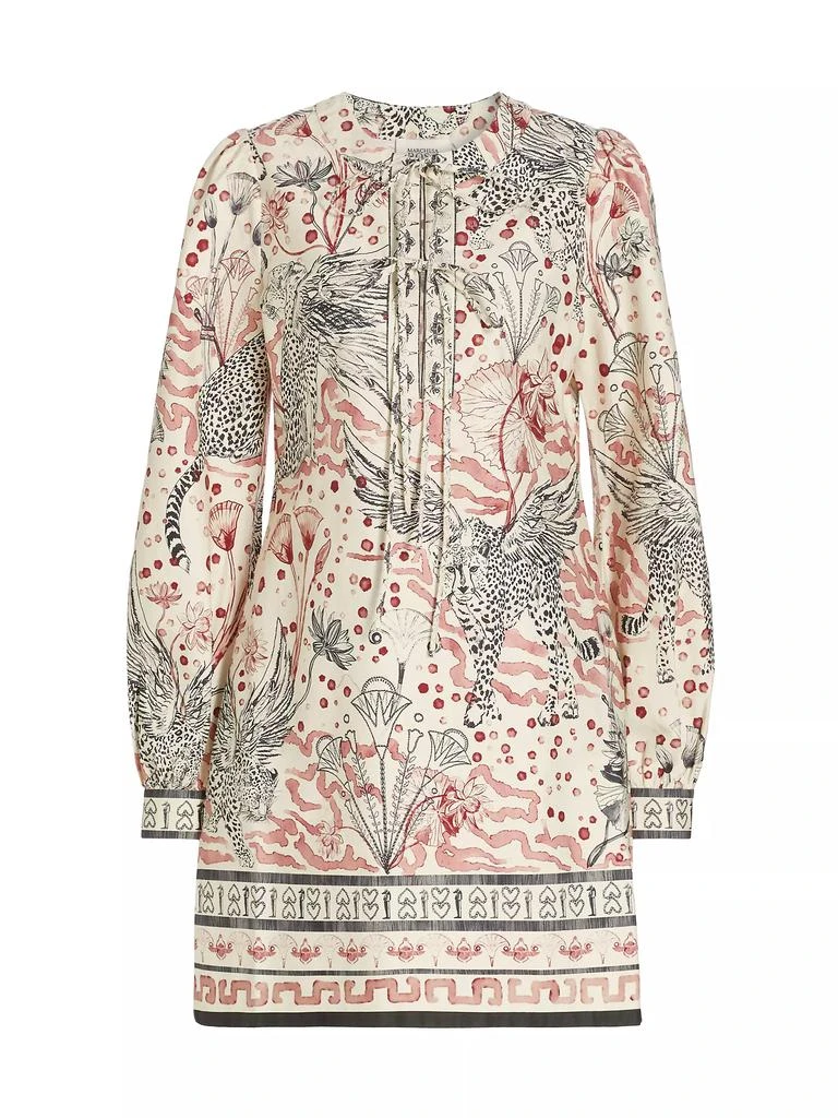 Marchesa Rosa Abstract Cotton Mini Shift Dress 1