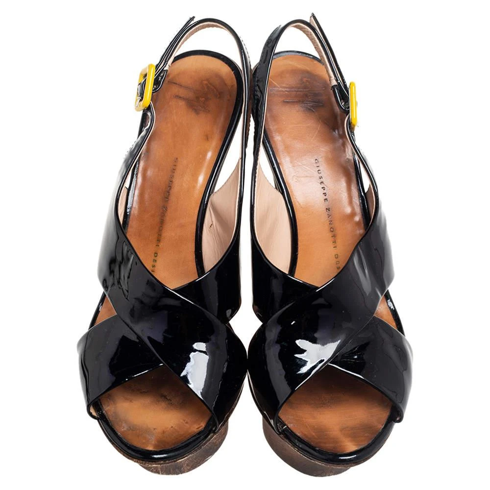 Giuseppe Zanotti Giuseppe Zanotti Black Patent Leather Cross Strap Platform Sandals Size 39.5 3