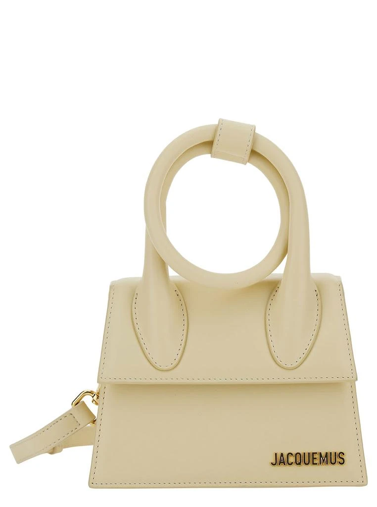 Jacquemus le Chiquito Noeud White Crossbody Bag With Logo In Leather Woman 1