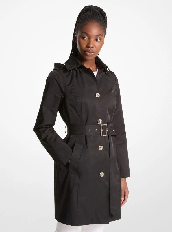 Michael Kors Cotton Blend Hooded Trench Coat 1