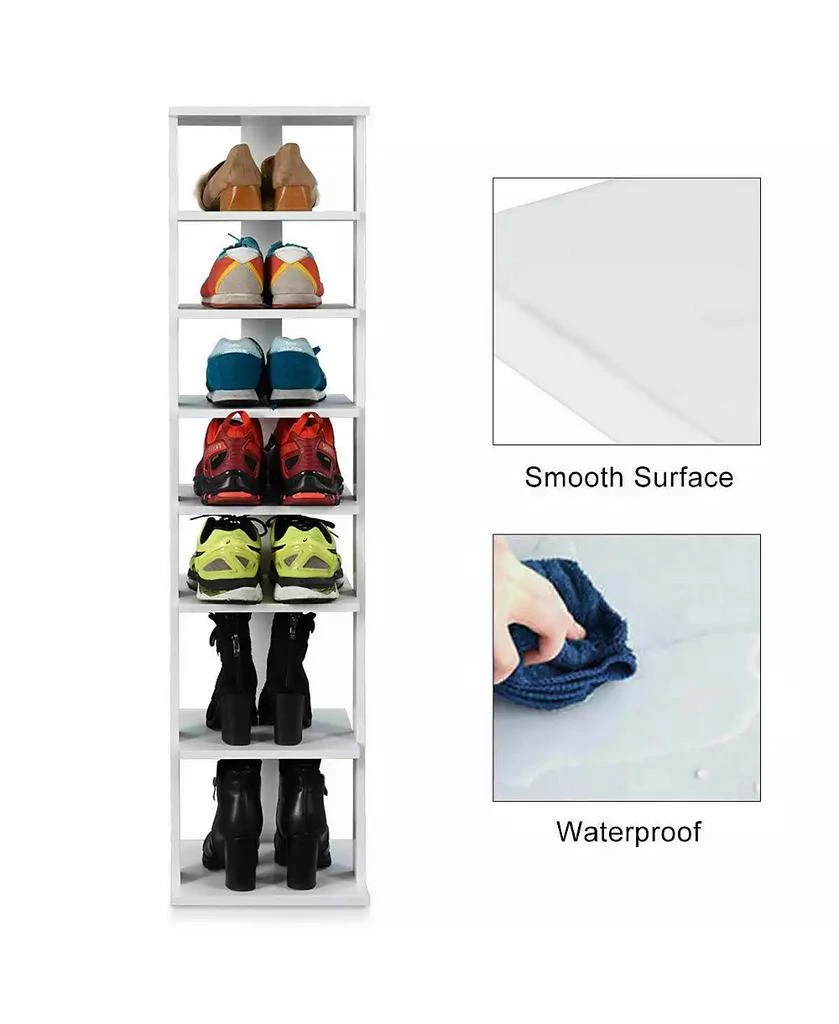 Costway Wooden Shoes Storage Stand 7 Tiers Shoe Rack Organizer Multi-shoe Rack Shoebox 5