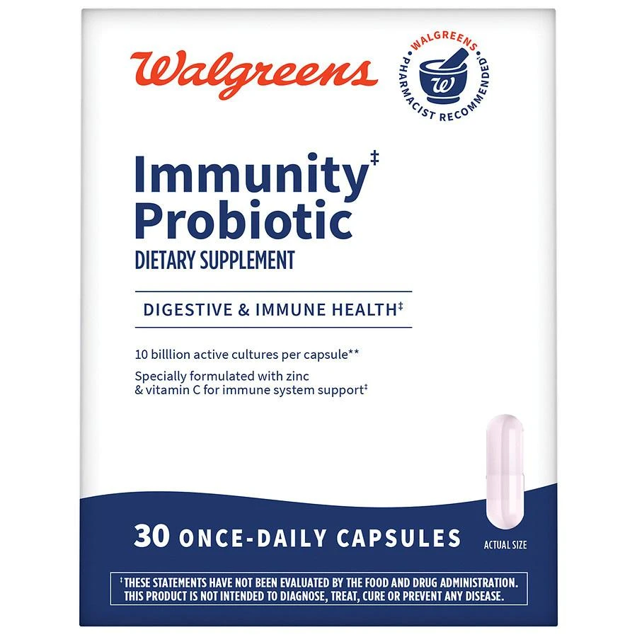 Walgreens Daily Immunity Probiotic Capsules with Vitamin C 1