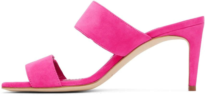 Manolo Blahnik Pink Nebre Mules 3