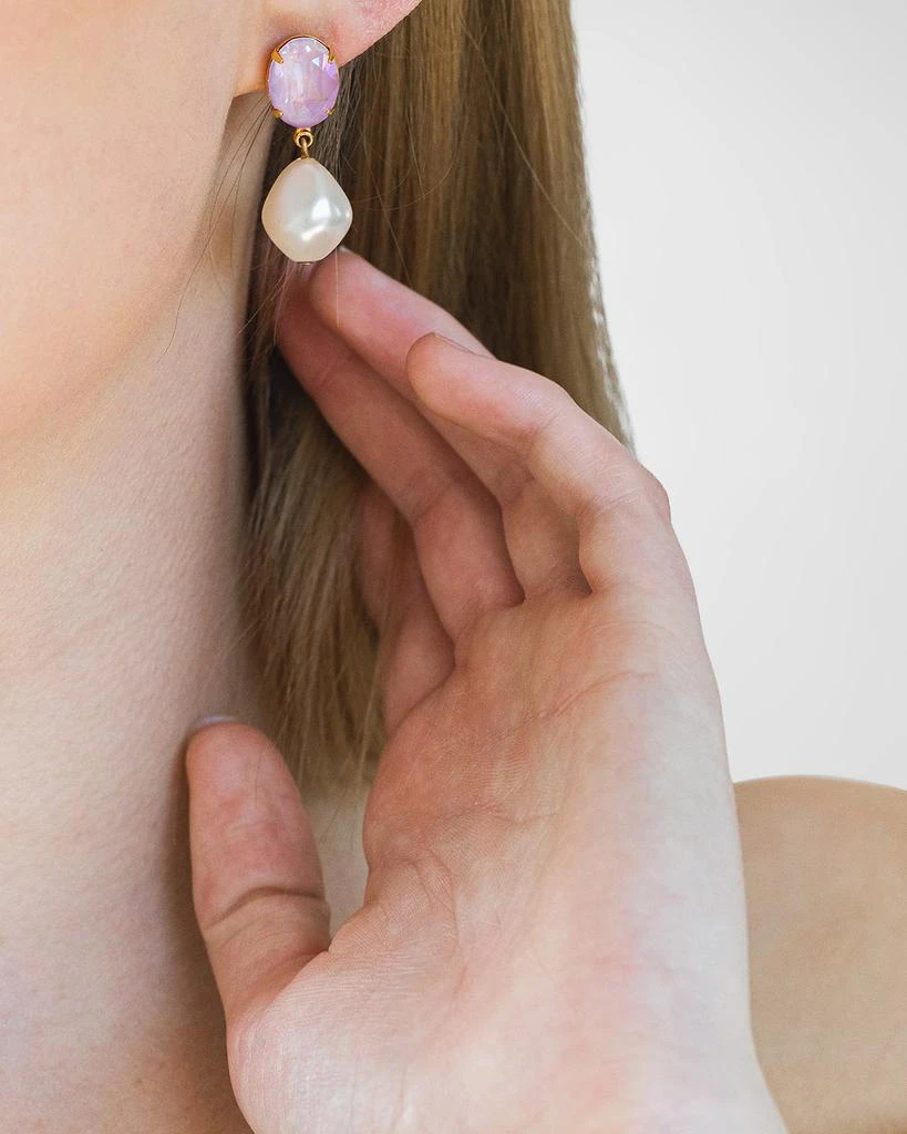 Jennifer Behr Tunis Crystal-Pearl Drop Earrings 5