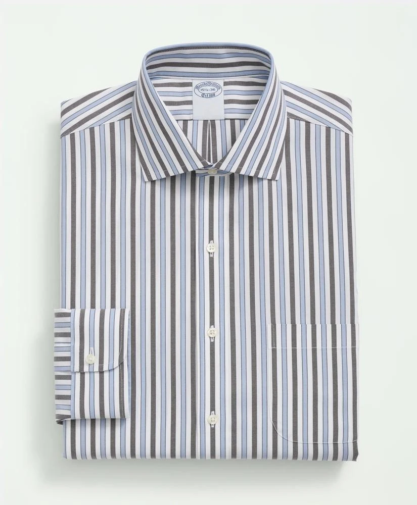 Brooks Brothers Stretch Supima® Cotton Non-Iron Pinpoint English Collar, Striped Dress Shirt 3