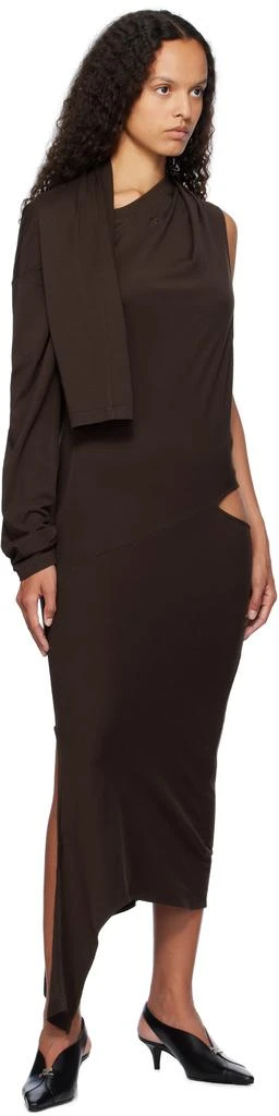 Courrèges Brown Off Shoulder Midi Dress 6