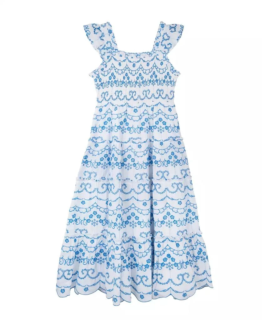 Rare Editions Big Girls Embroidered Eyelet Maxi Dress 6