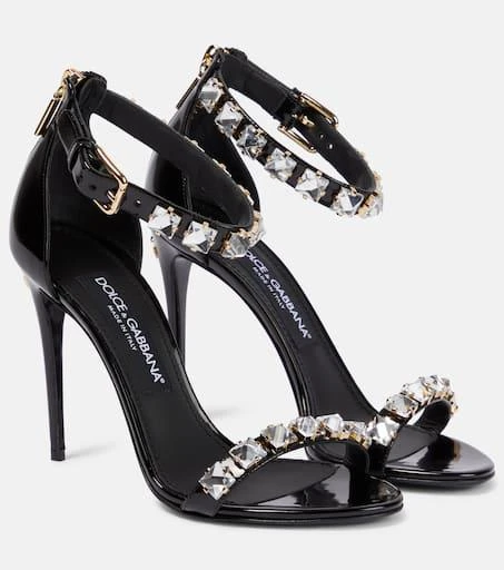 Dolce & Gabbana Embellished patent leather sandals 1