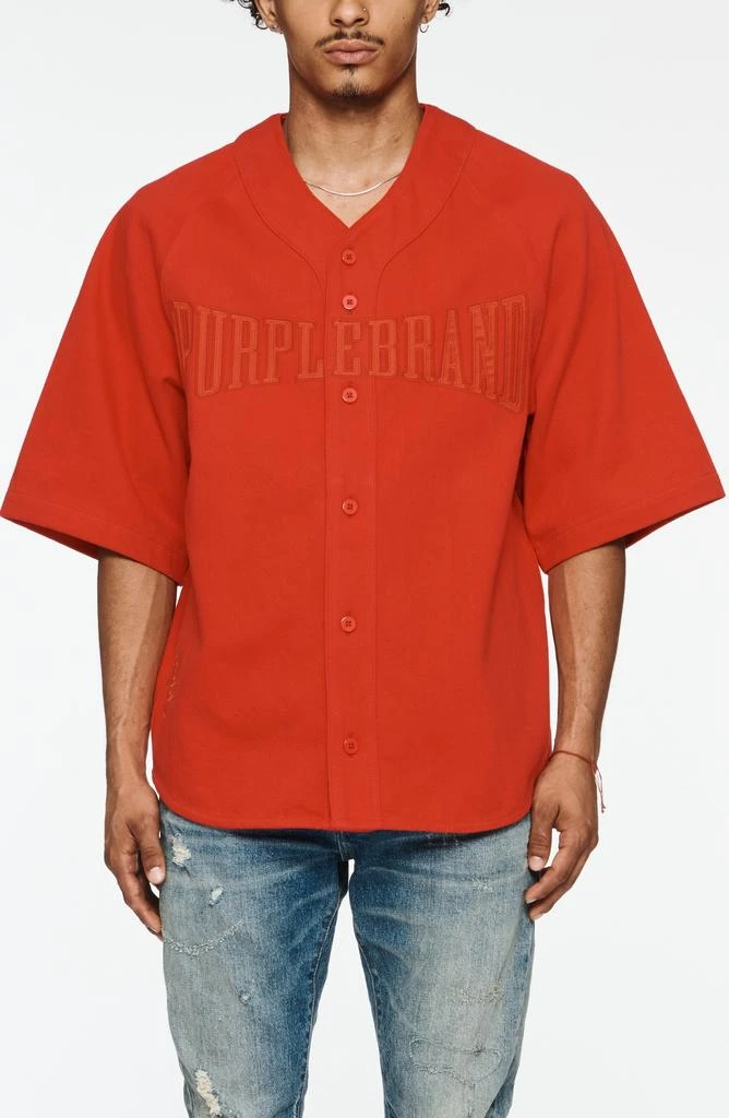 Purple Brand Logo Cotton Baseball Shirt 1