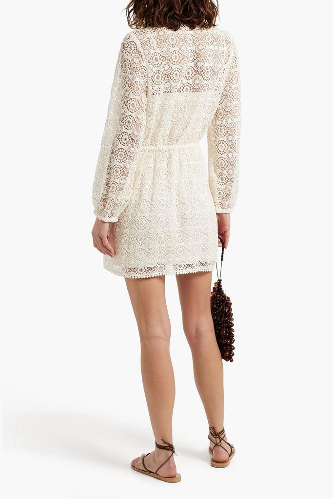 FRAME Tasseled crocheted cotton mini dress 3