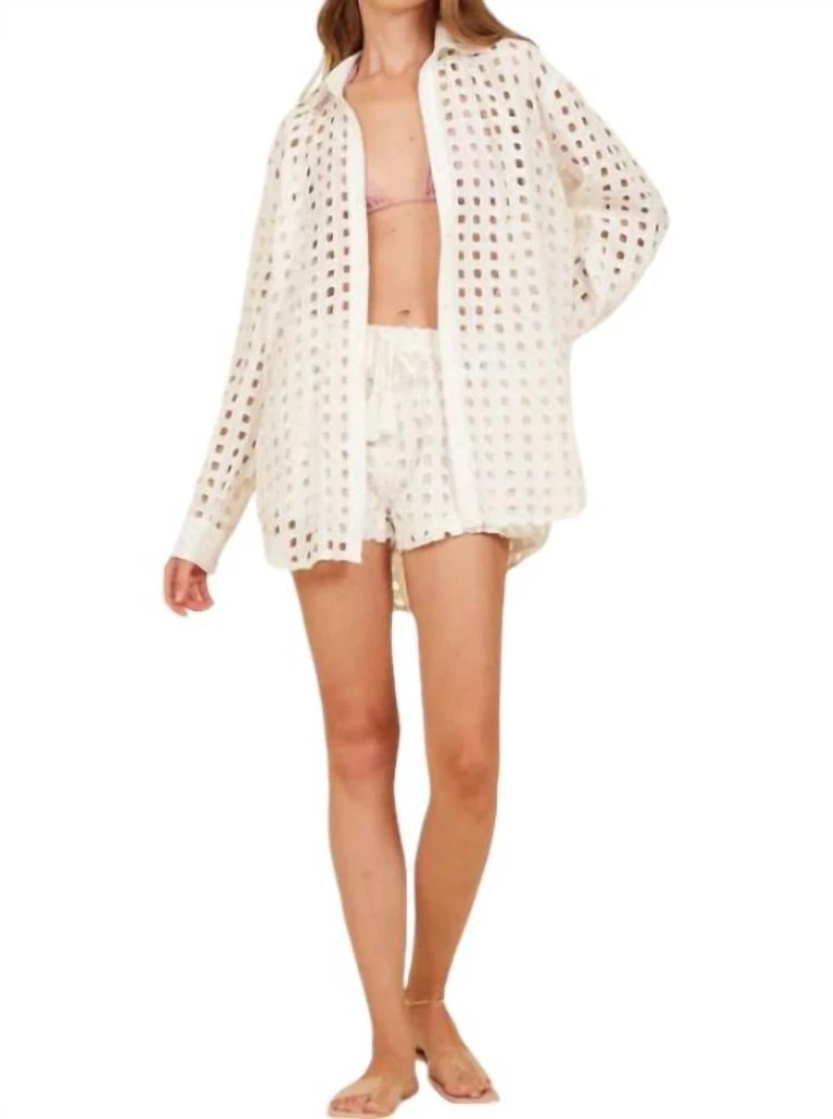 Surf Gypsy Box Eyelet Cover Up In White 1