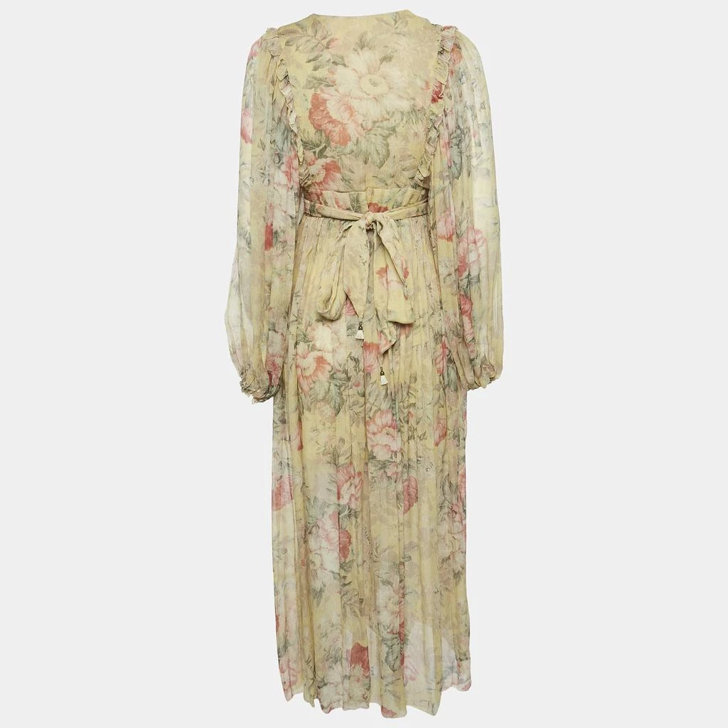Zimmermann Zimmermann Yellow Floral Silk Maxi Wrap Dress M 2
