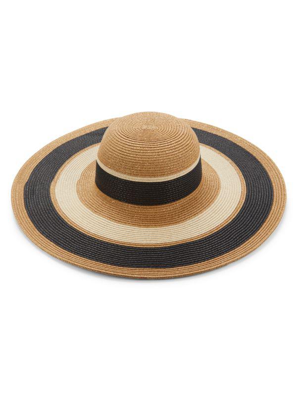 San Diego Hat Company Las Palmas Striped Straw Floppy Hat