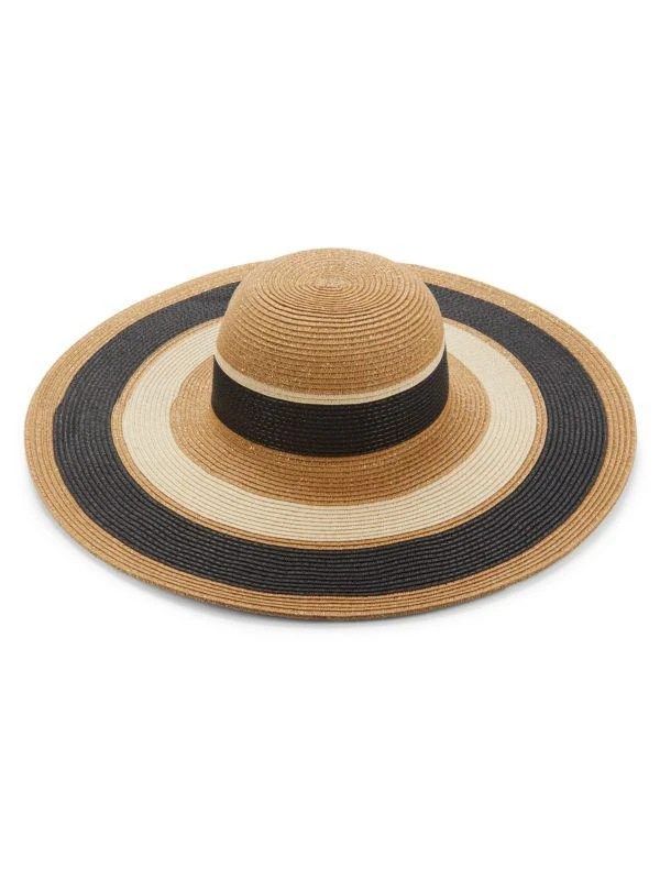San Diego Hat Company Las Palmas Striped Straw Floppy Hat 2