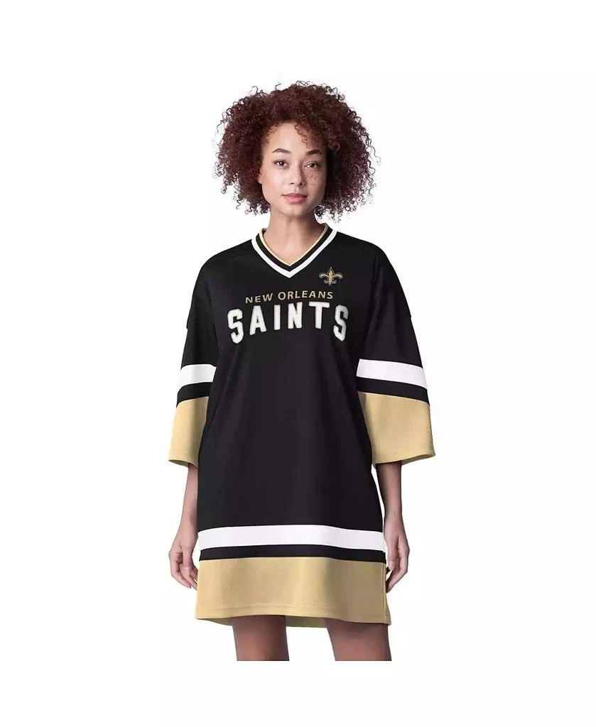 Starter Women's Black New Orleans Saints Slap Shot 3/4 Sleeve Sneaker Dress  - Dresses & Skirts - Free Shipping - BeyondStyle