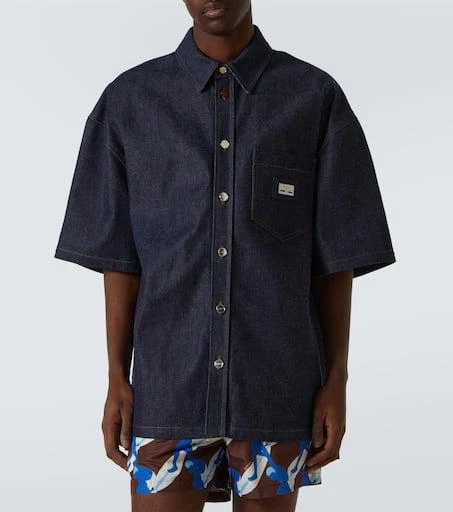 Gucci Web denim bowling shirt 3