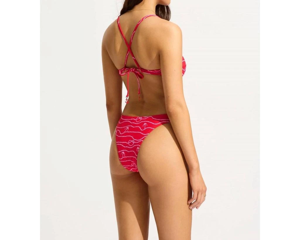 Seafolly Set Sail Cross Back Bralette In Chilli Red 3