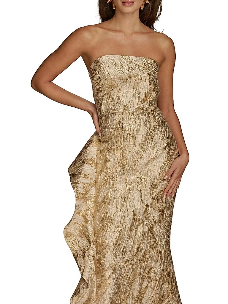 Donna Karan Brocade Ruffle Gown 5