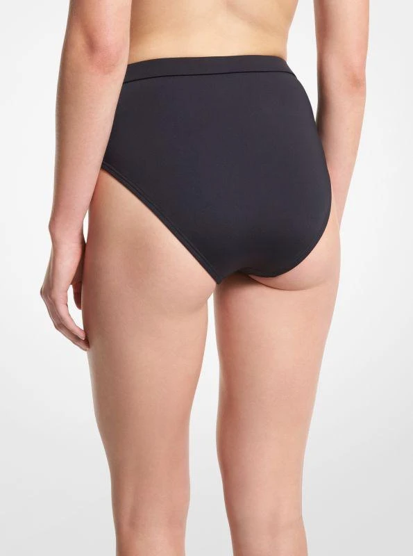 Michael Kors Stretch Nylon High-Waist Belted Bikini Bottom 2