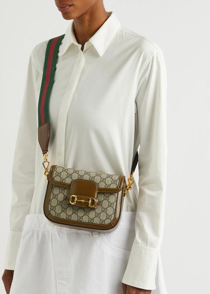 Gucci Horsebit 1955 mini monogrammed saddle bag 5