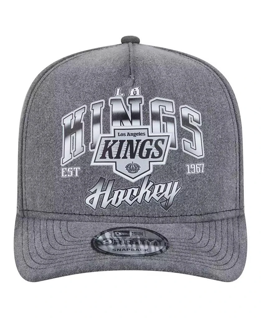 New Era Men's Charcoal Los Angeles Kings Throwback Washed A-Frame Pre-Curved 9FIFTY Snapback Hat 2