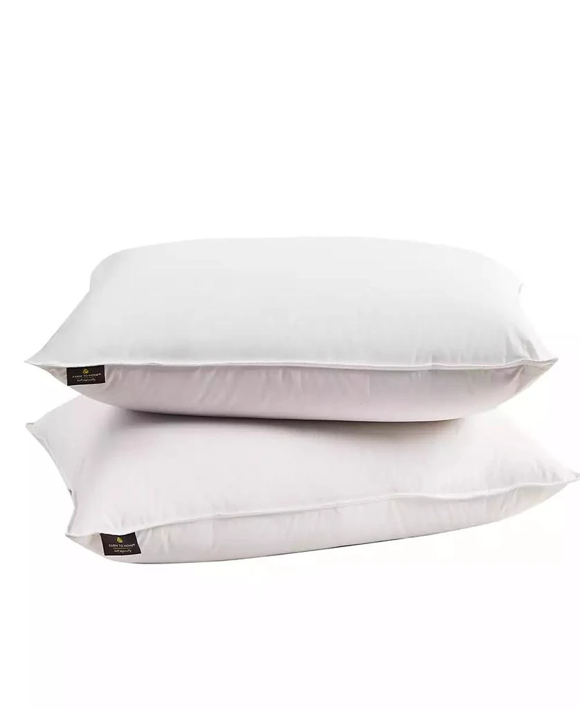 Farm to Home Softy-Around White Feather 
Down Cotton 2-Pack Pillow, Standard/Queen 2