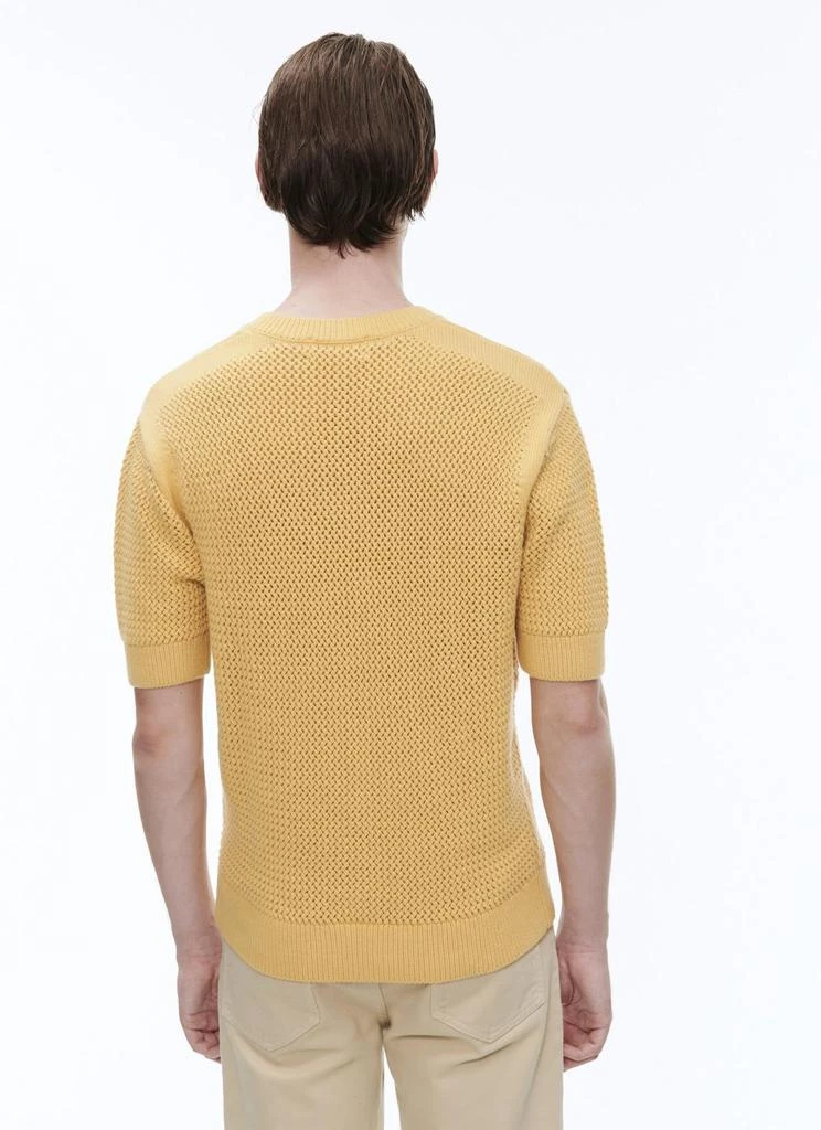 预计3周后发货 Fursac T-Shirt Ajouré En Laine Et Coton - Jaune Paille - Homme 4