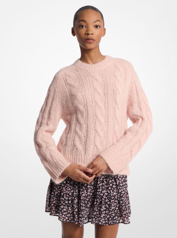 Michael Kors Cable Knit Nylon and Alpaca Blend Sweater