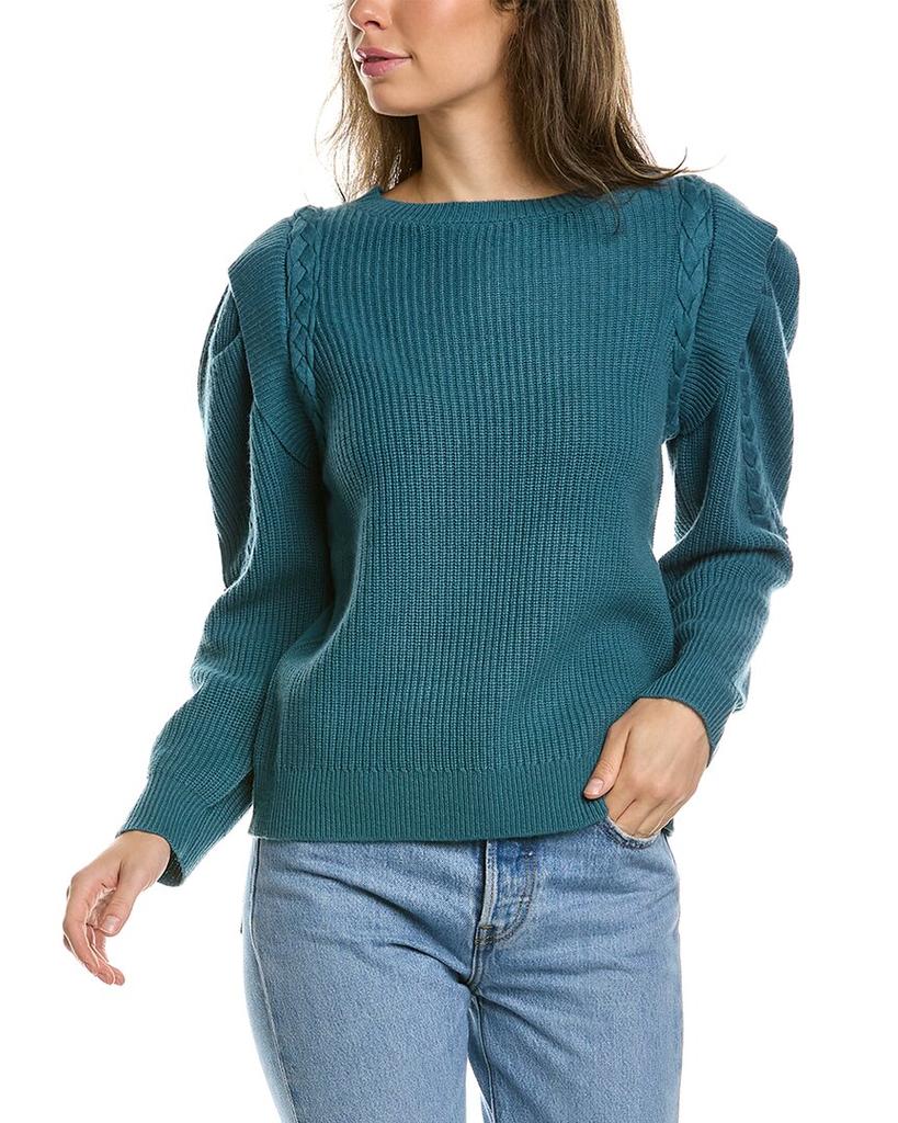 Lea & Viola Lea & Viola Braided Wool & Cashmere-Blend Sweater